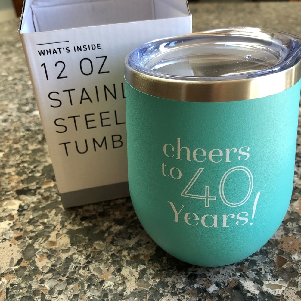 New in Box Insulated Wine Tumbler Aqua 12 oz